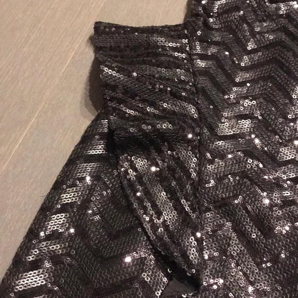 BEBE Black Sequins Mini Dress (S) - Picture 2 of 5